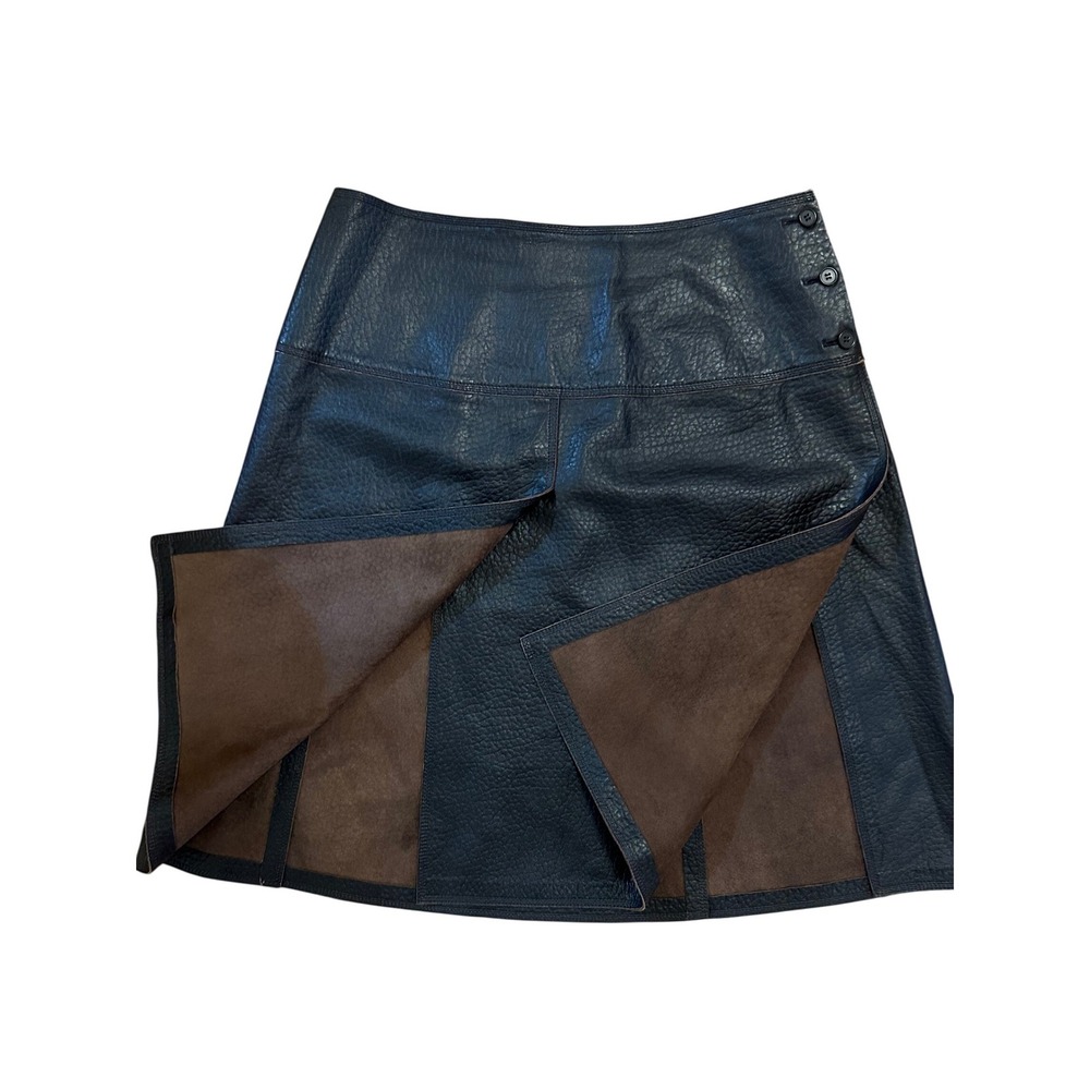 Y2K vintage Charle Nolan 100% Leather Skirt